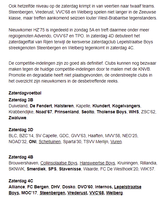 Dit Is De Competitie-indeling Voor Het Seizoen 2021-2022 In Het West ...